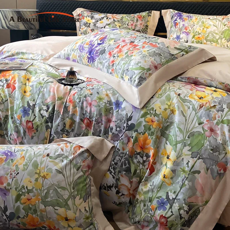 Floral Print 600TC Egyptian Co - Home Textiles Europe 评论和价格