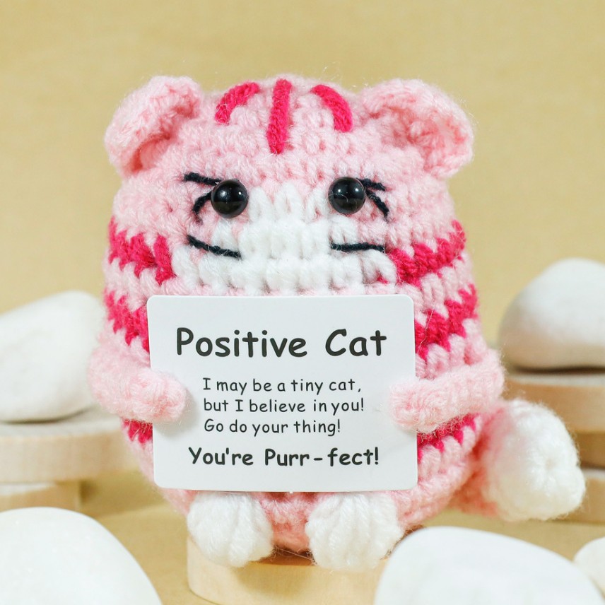 Funny Crochet Positive Cat Dol - Home Textiles Europe 评论和价格