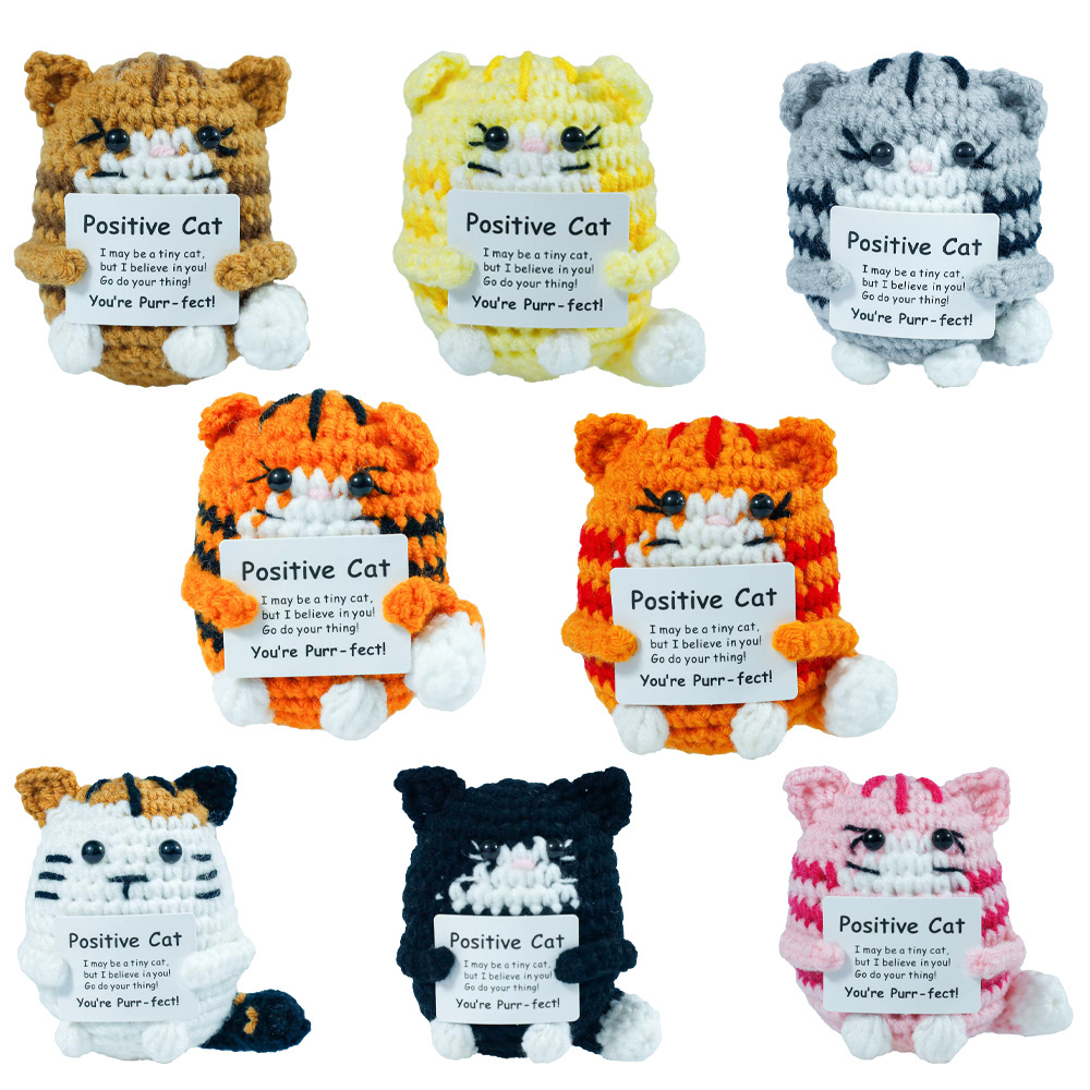 Funny Crochet Positive Cat Dol - Home Textiles Europe 评论和价格