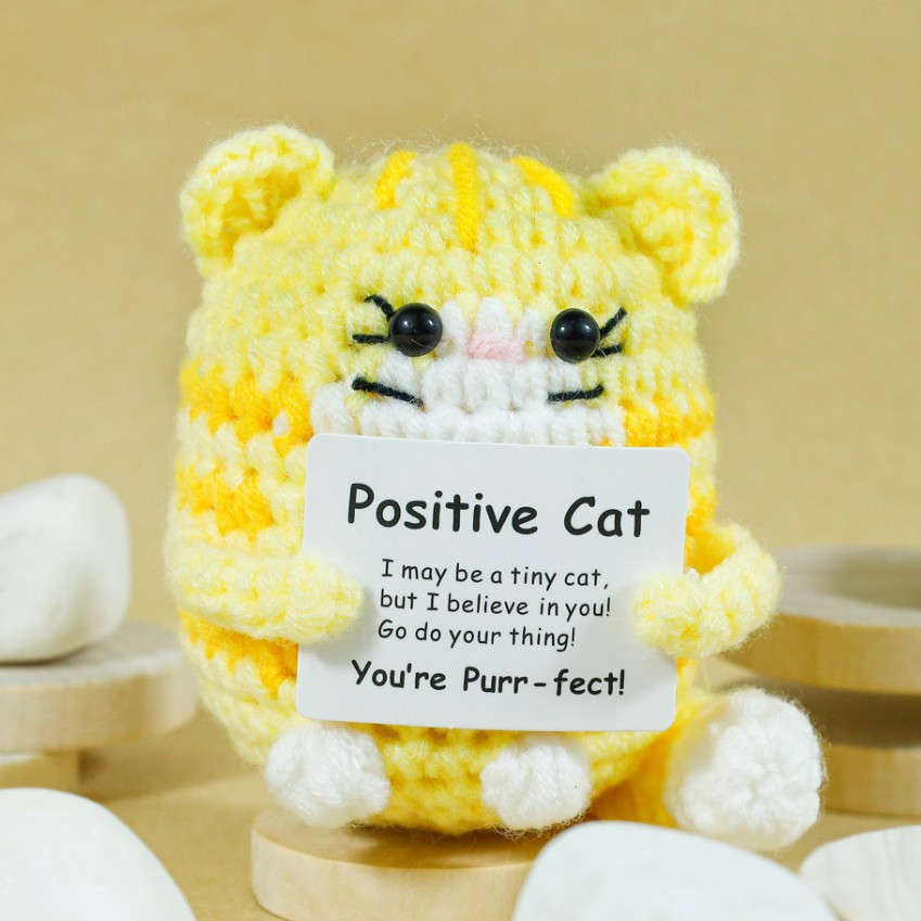 Funny Crochet Positive Cat Dol - Home Textiles Europe 评论和价格